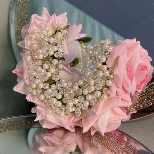 Ladies Floral Bun Gajra Artificial Flower Accessory - Pink/ Unique Style/ Indian/ Pakistani/Fashion Jewellery/ Gift for Women