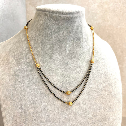 Black and Gold/Mangal Sutra Style/Thin Long Necklace Chain/ Mala/ Unique Style/ Indian/ Ethnic Wear/Fashion Jewellery/ Gift for Women