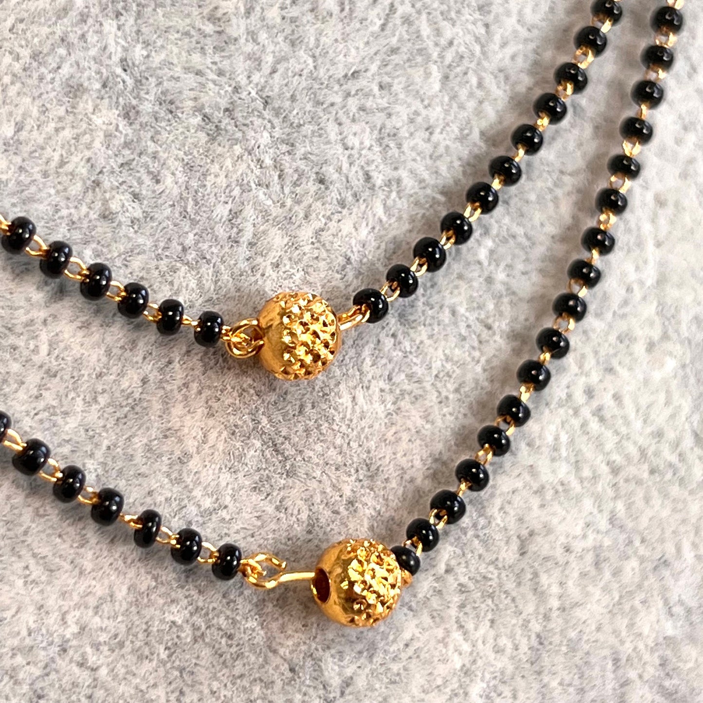 Black and Gold/Mangal Sutra Style/Thin Long Necklace Chain/ Mala/ Unique Style/ Indian/ Ethnic Wear/Fashion Jewellery/ Gift for Women