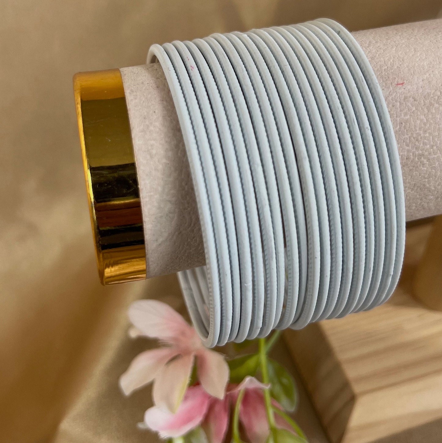 White Matte Single Bangles - Set of 16 - Indian Bangles/Braclets/Matte Bangles/Indian & Pakistani Jewellery
