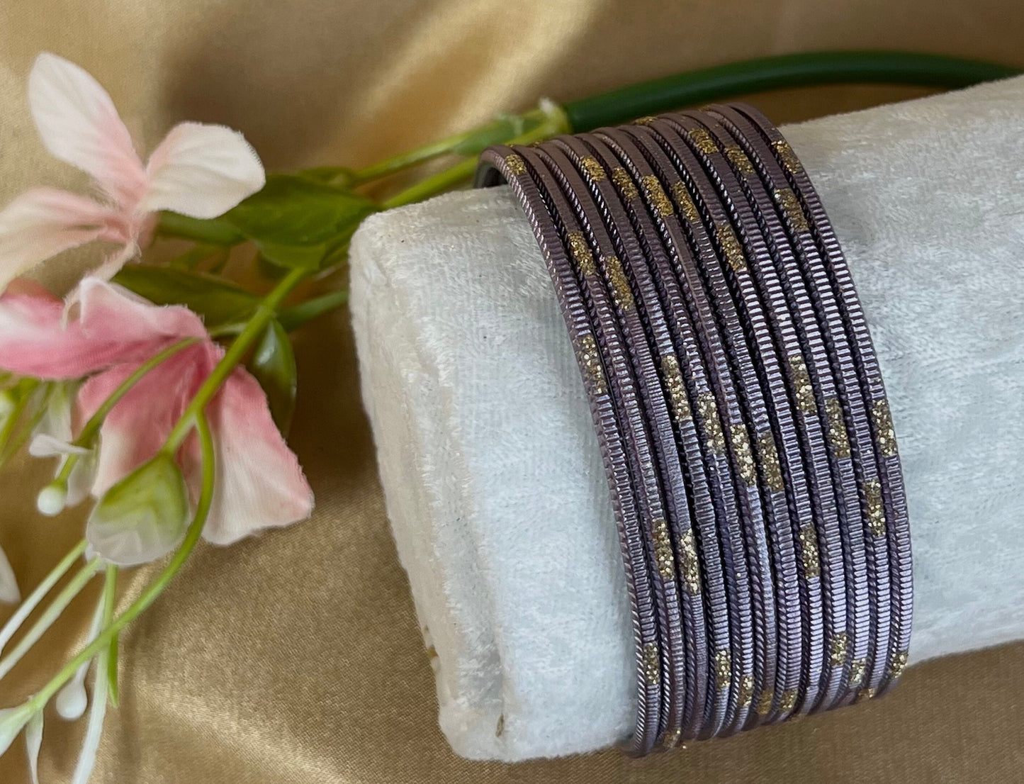 Purple Single Bangles - Set of 20 for 2.2 size - Indian Bangles/Bracelets/Indian & Pakistani Jewellery