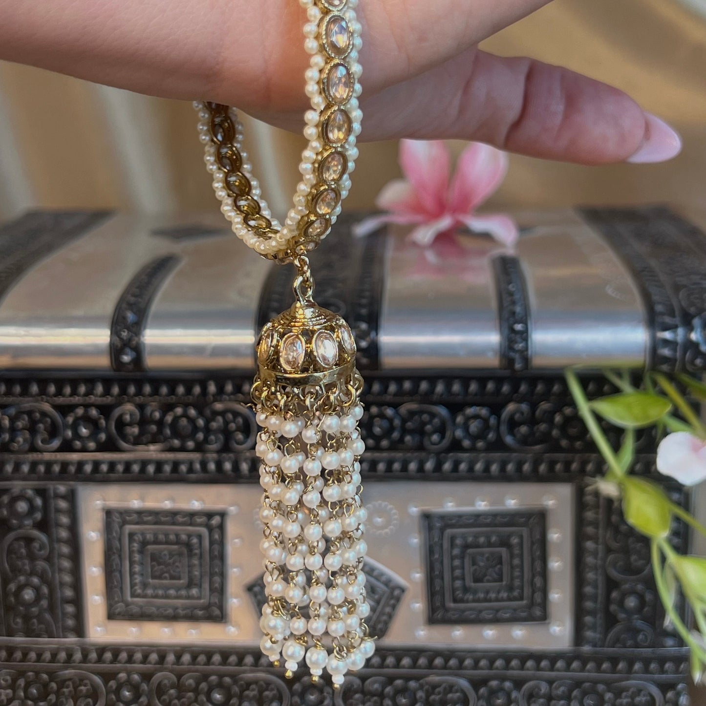 Antique Gold Jhumka Bangles - Champagne Jhumkis/Indian/ Pakistani/Jewelley/ Fashion Bracelet