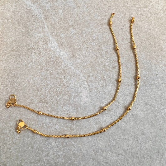 Anklets - Bright Gold/Indian/ Pakistani Style Jhanjra/ Foot Accessory/Valentines gifts