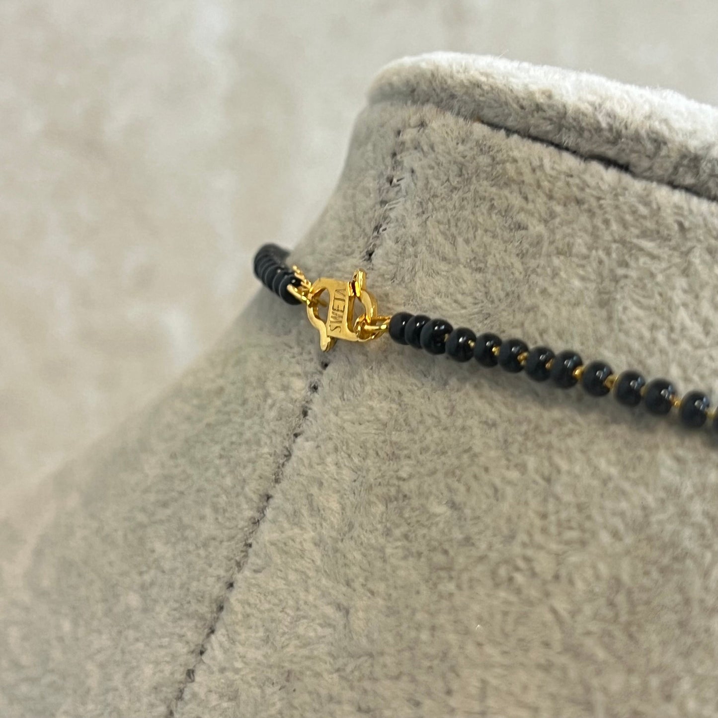 Black and Gold/Mangal Sutra Style/Thin Long Necklace Chain/ Mala/ Unique Style/ Indian/ Ethnic Wear/Fashion Jewellery/ Gift for Women