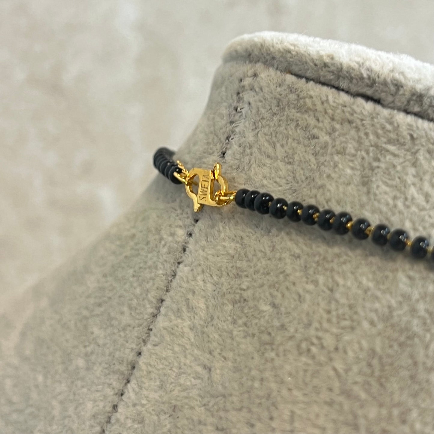 Black and Gold/Mangal Sutra Style/Thin Long Necklace Chain/ Mala/ Unique Style/ Indian/ Ethnic Wear/Fashion Jewellery/ Gift for Women