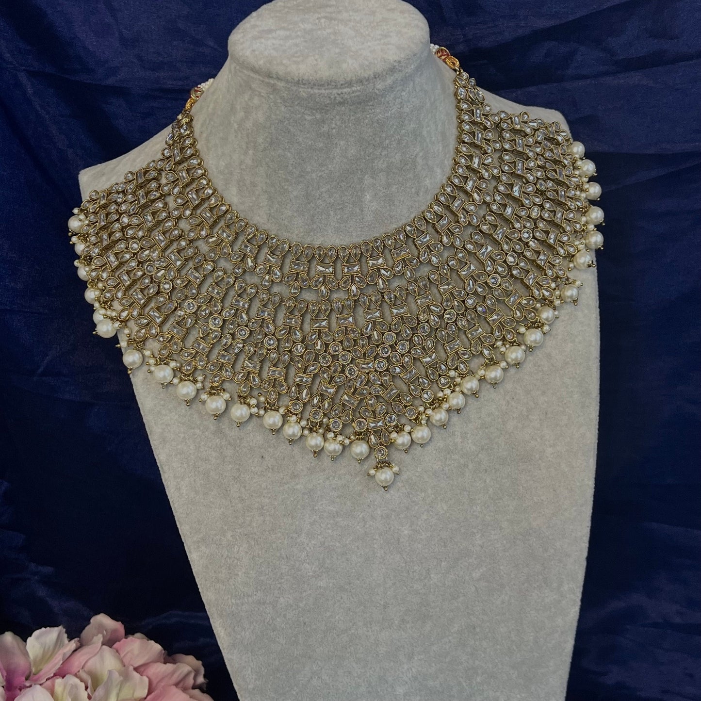 Bridal Clear Necklace Only/Unique Style/ Indian/ Pakistani/Fashion Jewellery/Bridal Jewellery/ Clear Necklace/Gift for Women