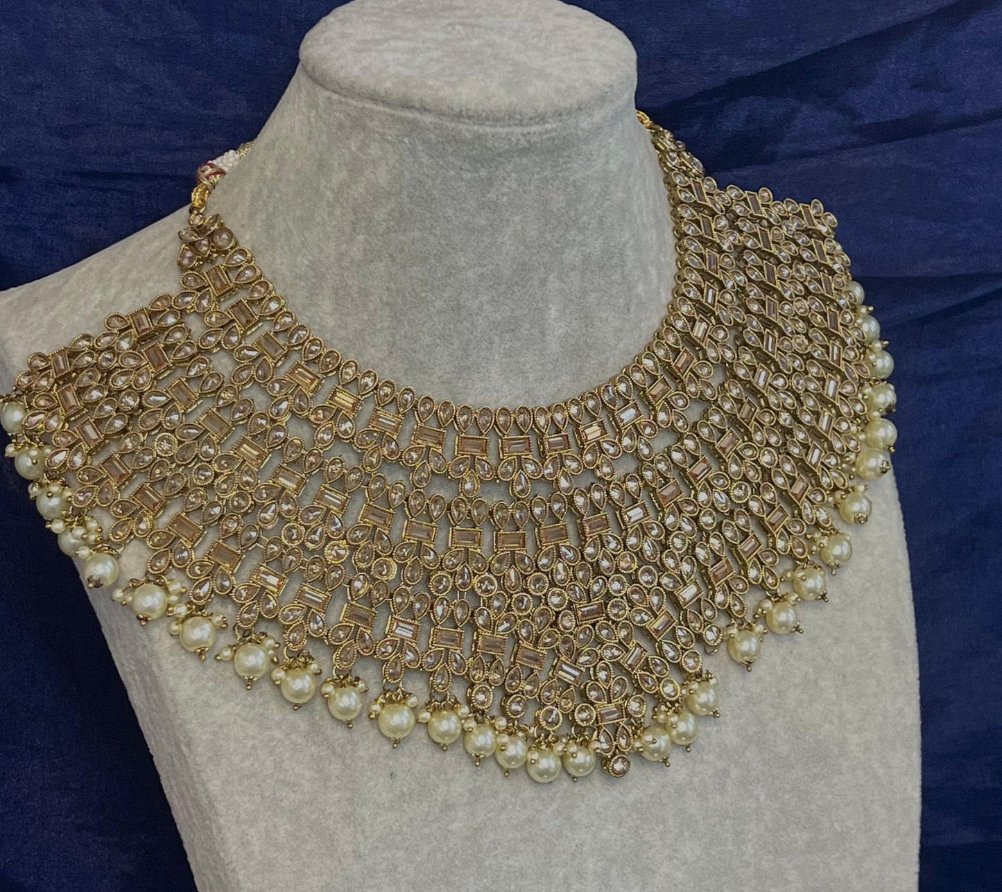 Champagne Bridal Necklace/ Unique Style/ Indian/ Pakistani/Fashion Jewellery/ Gift for Women