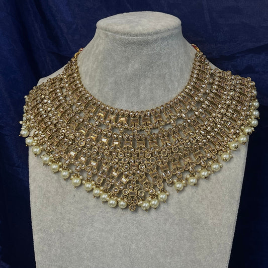 Champagne Bridal Necklace/ Unique Style/ Indian/ Pakistani/Fashion Jewellery/ Gift for Women