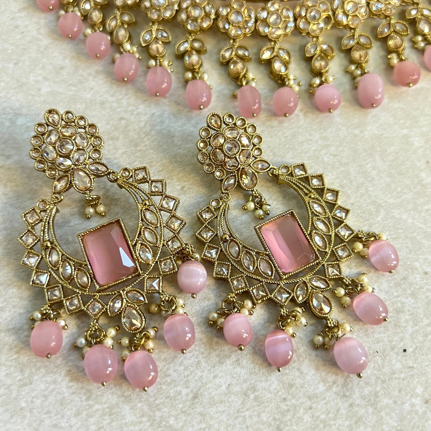 Pink Choker set Earring/ Tikka/ Tikli/ Indian/ Pakistani/Fashion Jewellery/ Gift for Women