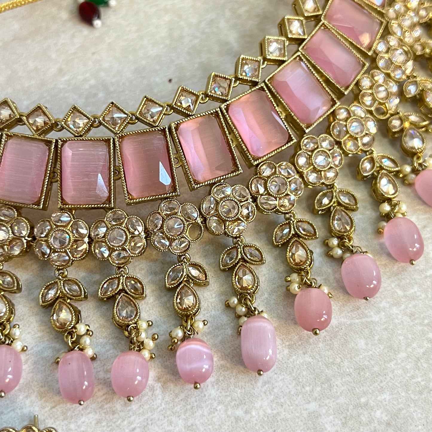 Pink Choker set Earring/ Tikka/ Tikli/ Indian/ Pakistani/Fashion Jewellery/ Gift for Women