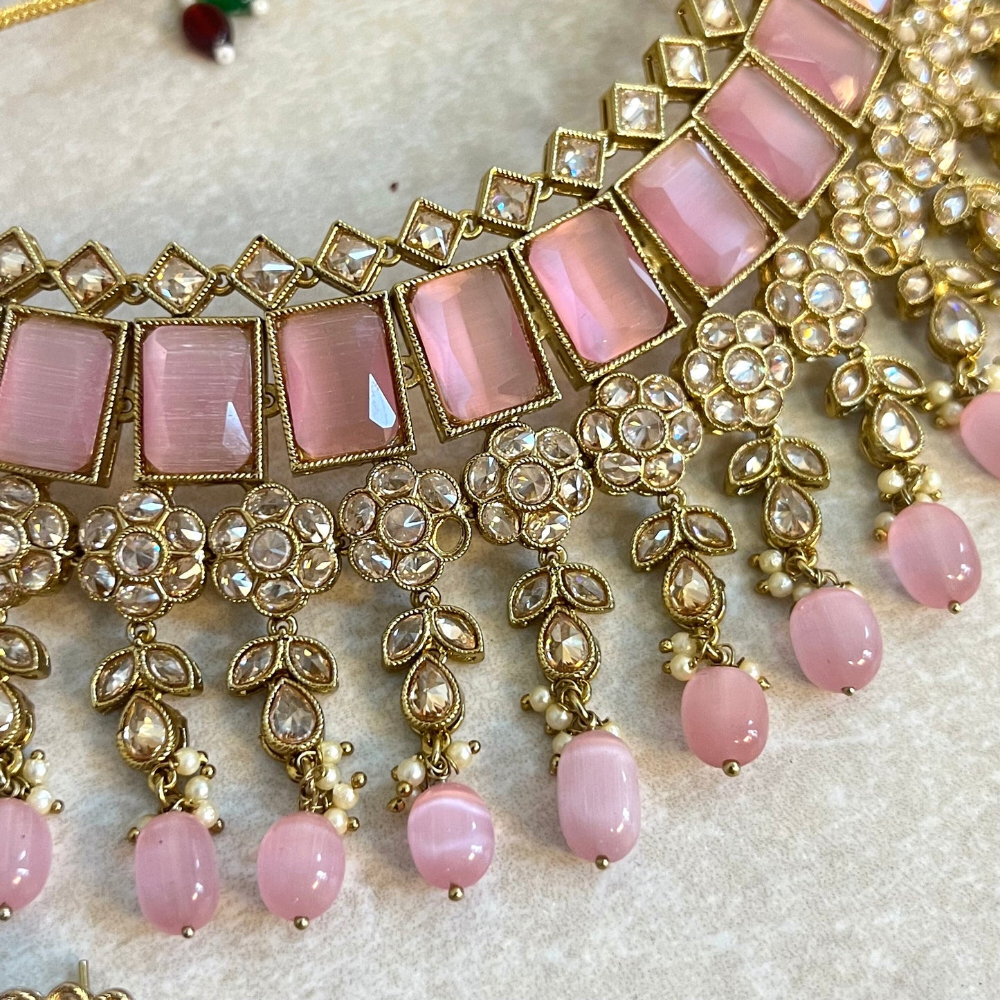 Pink Choker set Earring/ Tikka/ Tikli/ Indian/ Pakistani/Fashion Jewellery/ Gift for Women