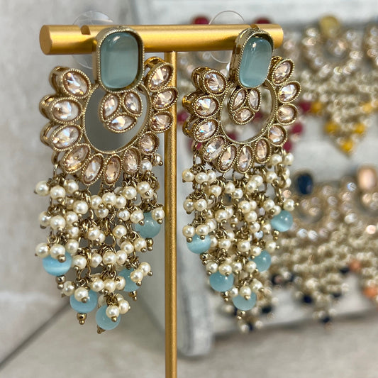 Light Blue Crystal Earrings/ Fashion Jewellery/ Gift for Women