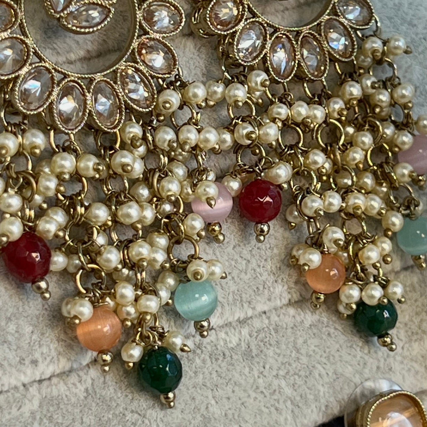 Blue Multicolour Crystal Earrings/ Fashion Jewellery/ Gift for Women/ Mendhi Party/ Haldi/ Colourful//Indian/ Pakistani Style/Gift for women