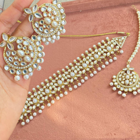 Faux Kundan Choker set/ Unique Style/ Indian/ Pakistani/Fashion Jewellery/ Gift for Women