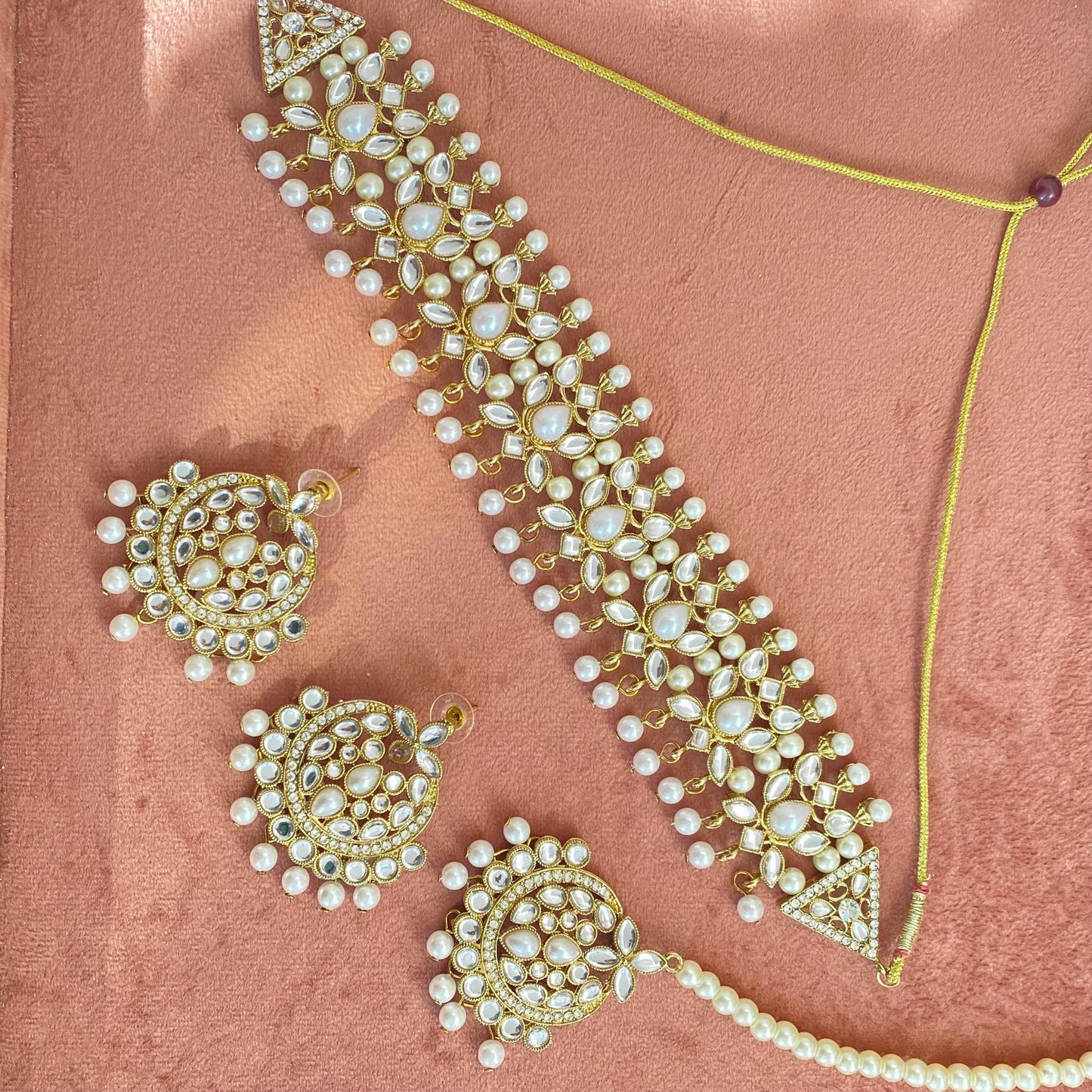 Faux Kundan Choker set/ Unique Style/ Indian/ Pakistani/Fashion Jewellery/ Gift for Women