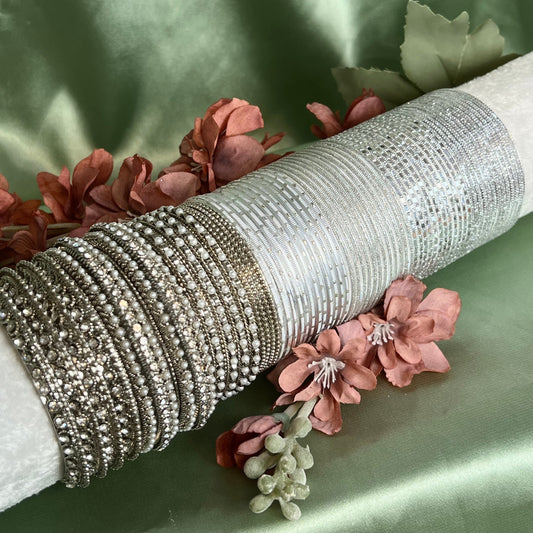 Bangle Roll Build Your Bangle Set - Silver Collection Set/Indian/Silver Bangles/Indian Bangles/Pakistani/Jewelley/ Fashion Bracelet