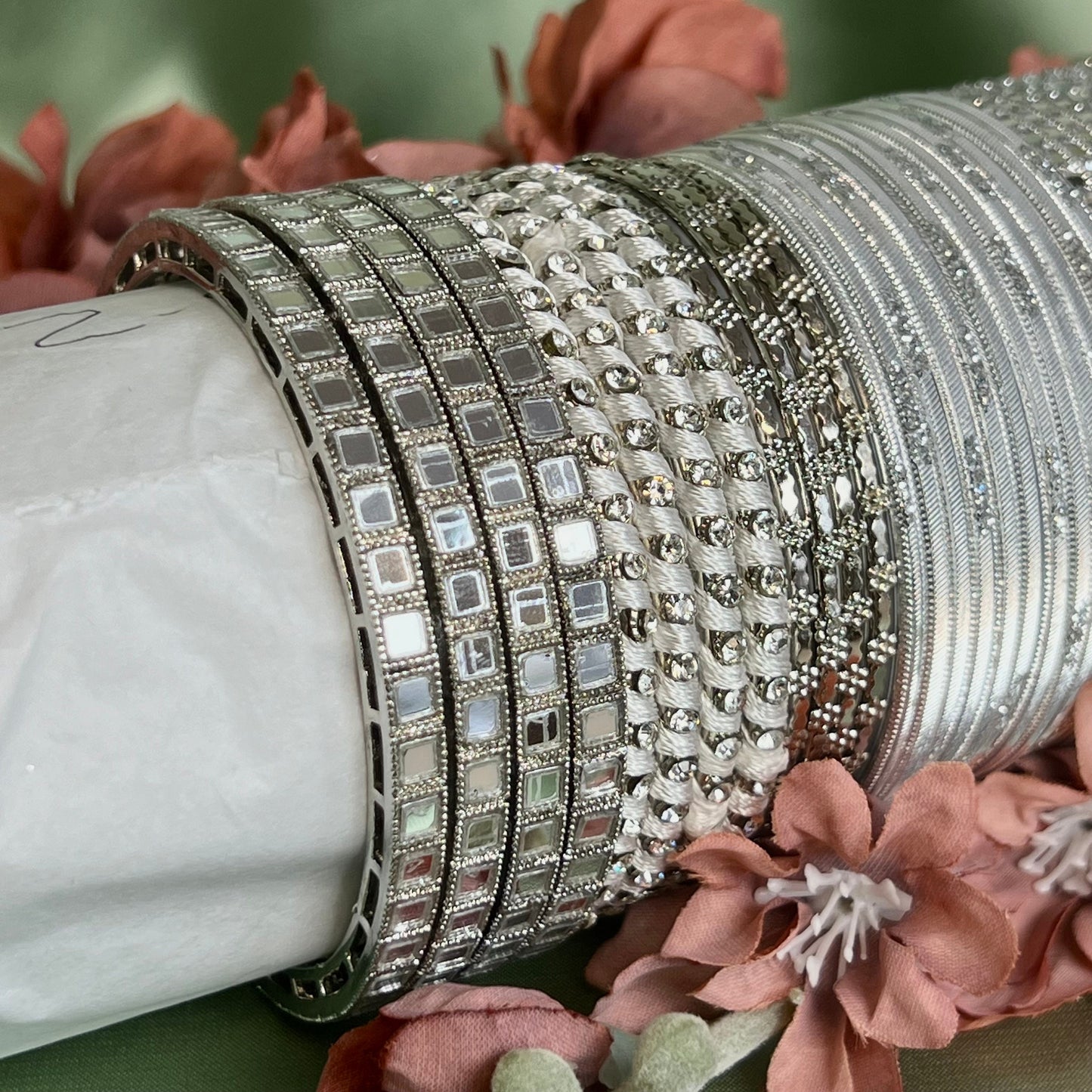 Bangle Roll Build Your Bangle Set - Silver Bangle Collection/Indian/ Pakistani/Jewellery/ Fashion Bracelet/Gift for women/ Bangle Roll