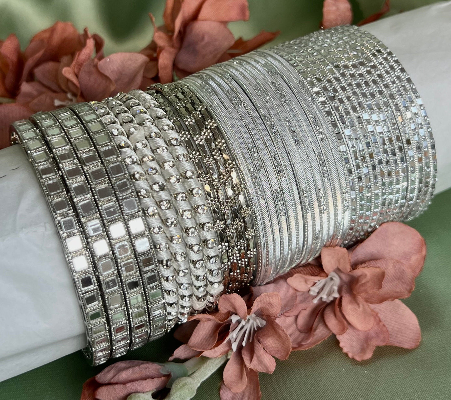 Bangle Roll Build Your Bangle Set - Silver Bangle Collection/Indian/ Pakistani/Jewellery/ Fashion Bracelet/Gift for women/ Bangle Roll