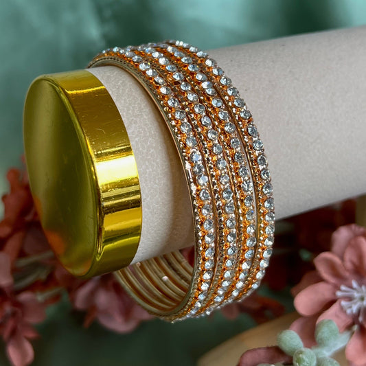 Set of 4 Rose Gold Bangles/Rose gold/ Indian/ Pakistani/Jewelley/Bridal Bangles/Fashion Bracelet