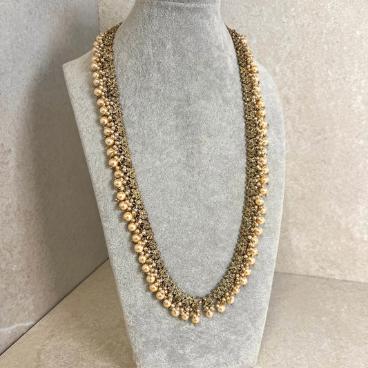 Champagne Long Mala/ Haar/ Long Necklace/ Waist chain/ Belt/ Sari Belt/ Unique Style/ Indian/ Pakistani/Fashion Jewellery/ Gift for Women