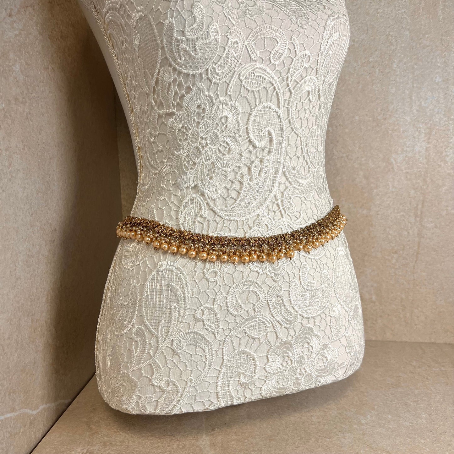 Champagne Long Mala/ Haar/ Long Necklace/ Waist chain/ Belt/ Sari Belt/ Unique Style/ Indian/ Pakistani/Fashion Jewellery/ Gift for Women