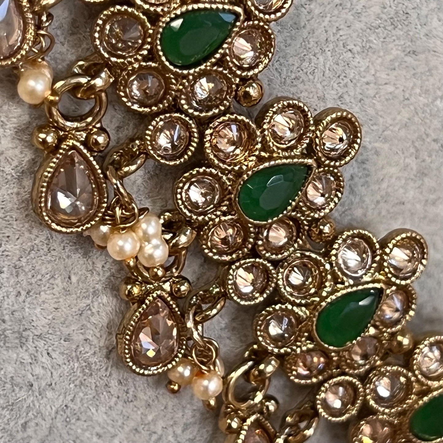 Green Champagne Long Mala/ Haar/ Long Necklace/ Waist chain/ Belt/ Sari Belt/ Unique Style/ Indian/ Pakistani/Fashion Jewellery/ Gift