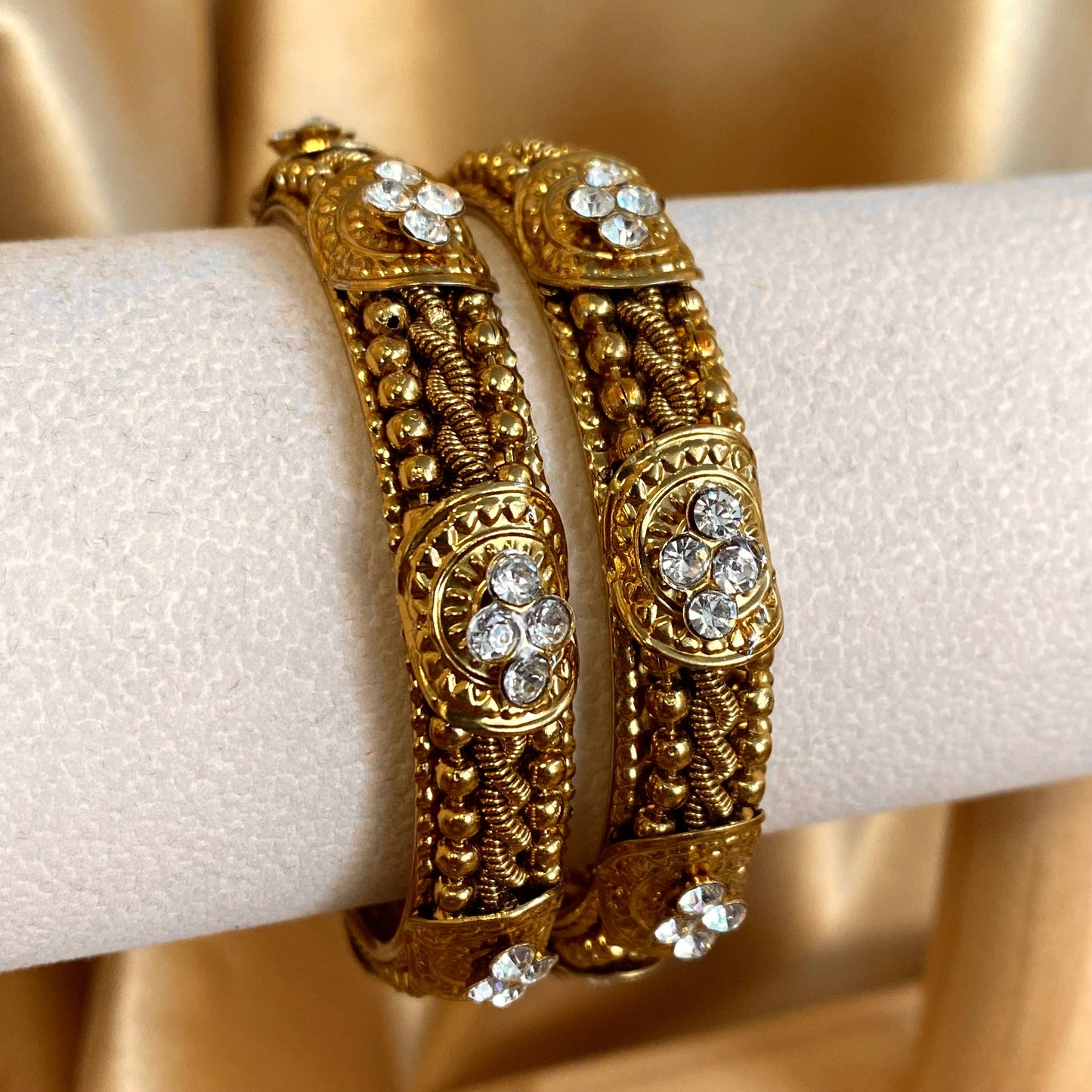 2.2 Gold Single Bangle/ Statement Piece Set of 2/Indian/ Pakistani/Jewelley/ Fashion Bracelet