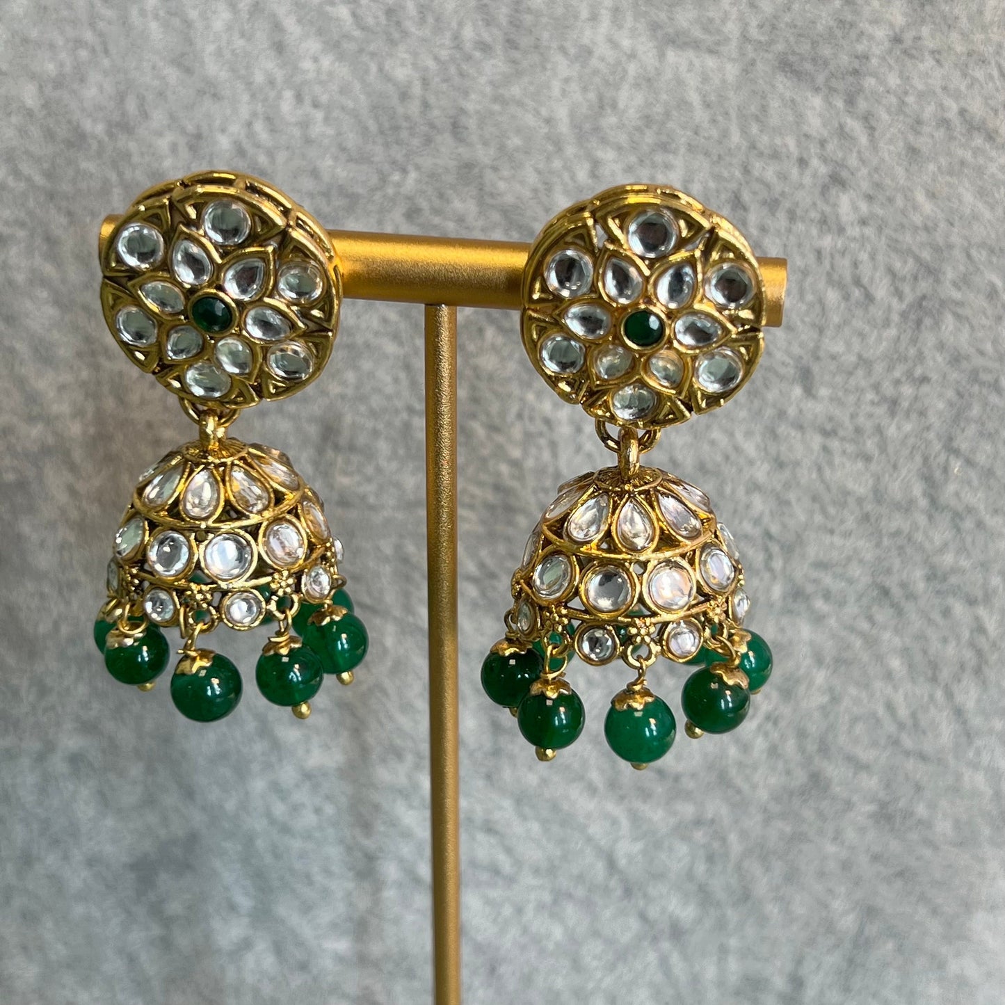 Faux Kundan Green Necklace Set/Green Necklace Set/Pakistani Fashion Jewellery