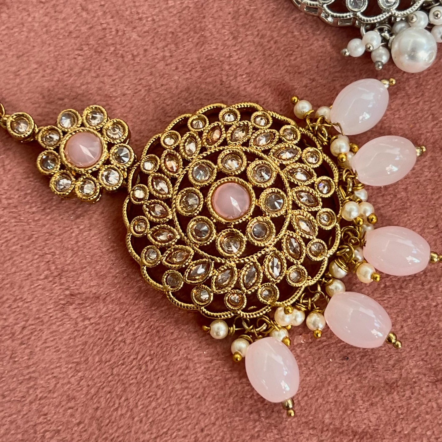 Round Crystal Tikka - Antique Gold /Champagne Zircon Crystal /Silver  Tikli/ Indian/ Pakistani Fashion Jewellery/ Maang Tikkas/ Mix Colours