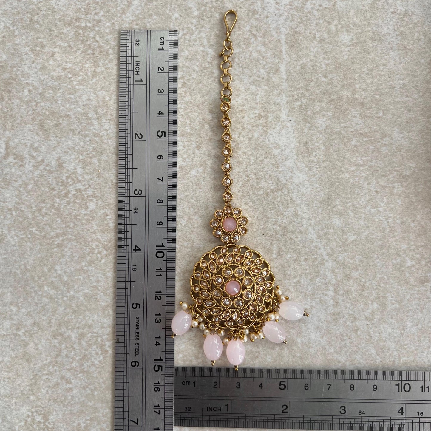 Round Crystal Tikka - Antique Gold /Champagne Zircon Crystal /Silver  Tikli/ Indian/ Pakistani Fashion Jewellery/ Maang Tikkas/ Mix Colours