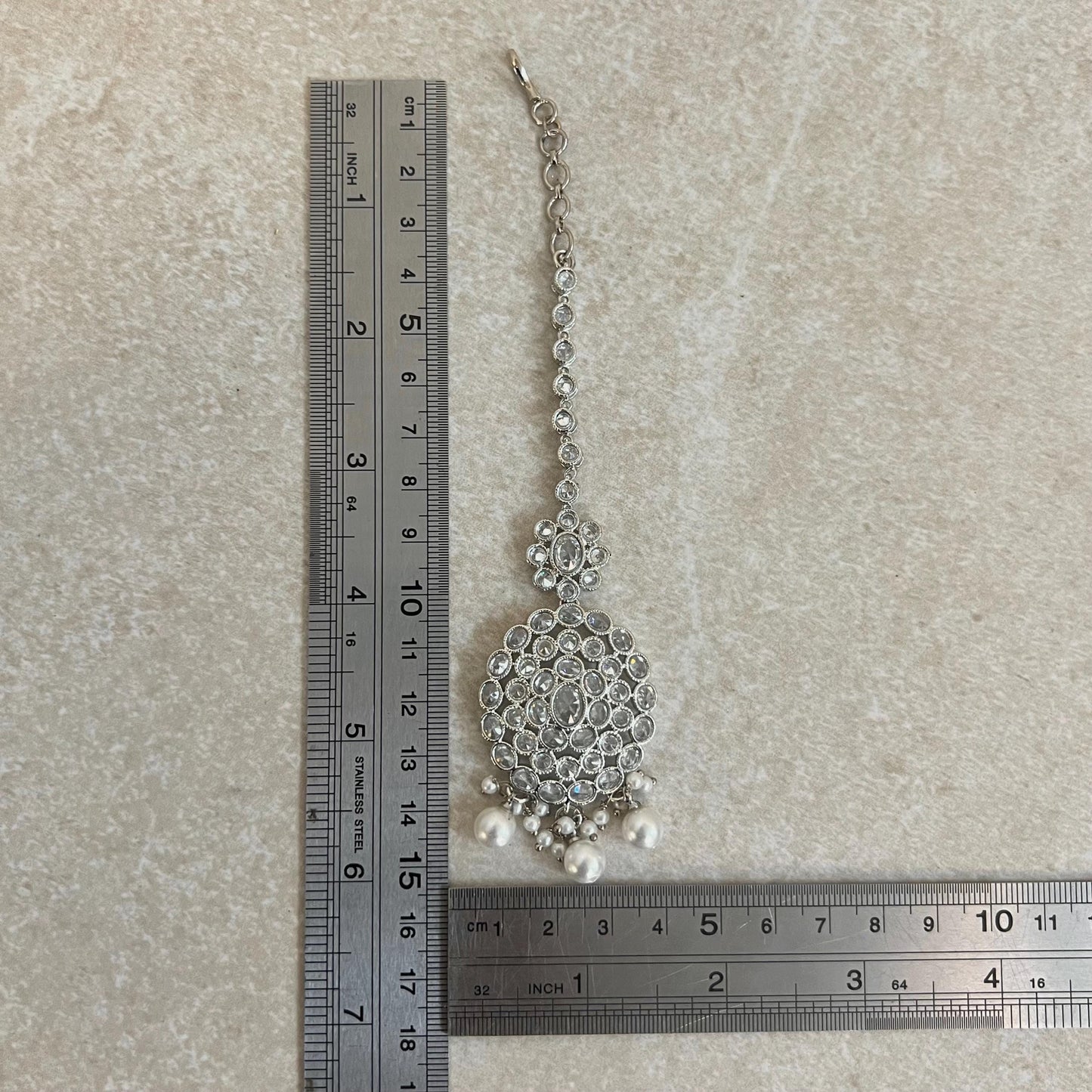 Long Crystal Tikka - Antique Gold /Champagne Zircon Crystal /Mix Colour/ Tikli/ Indian/ Pakistani Fashion Jewellery/ Maang Tikkas/