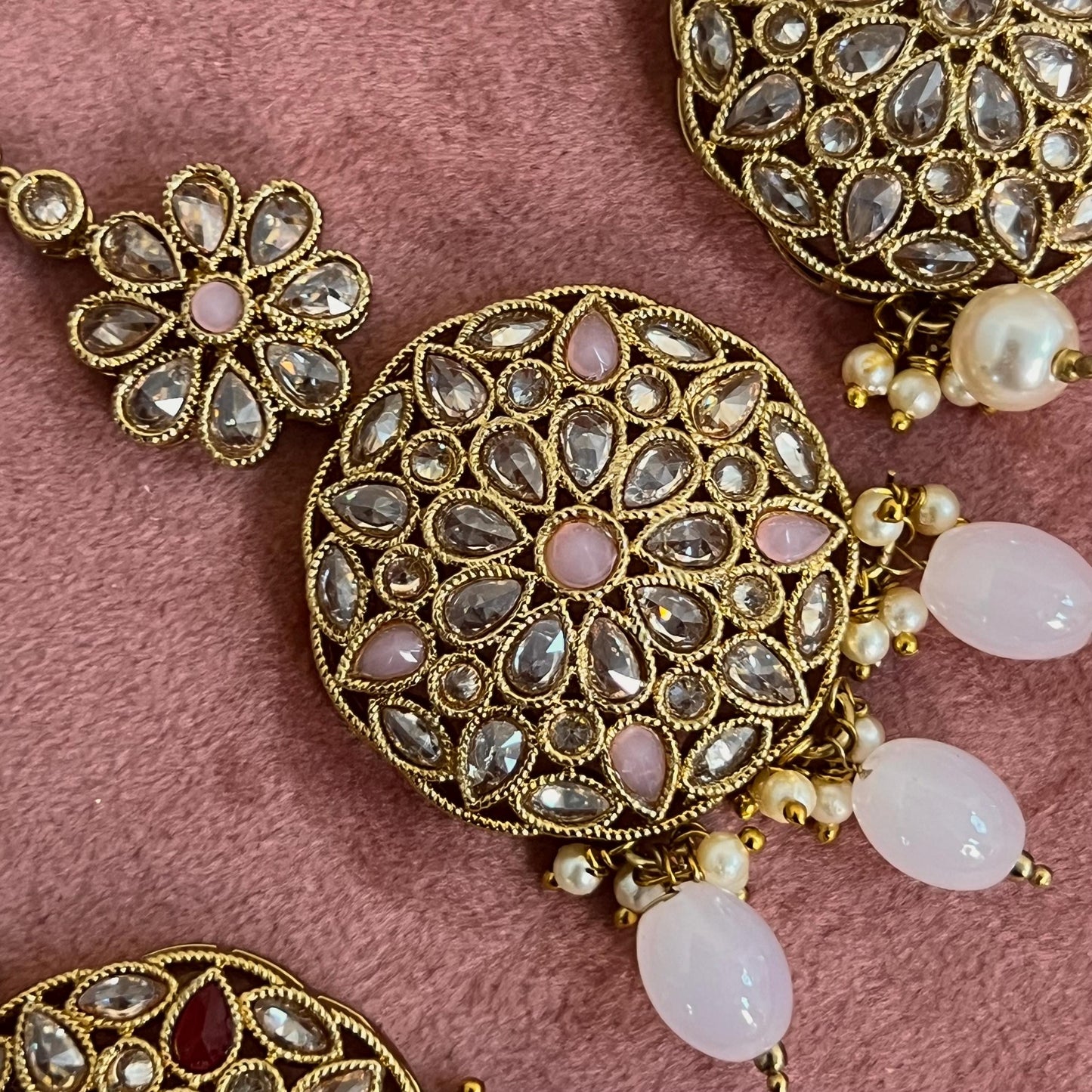 Circle Crystal Tikka - Antique Gold /Champagne Zircon Crystal /Mix Colour/ Tikli/ Indian/ Pakistani Fashion Jewellery/ Maang Tikkas/