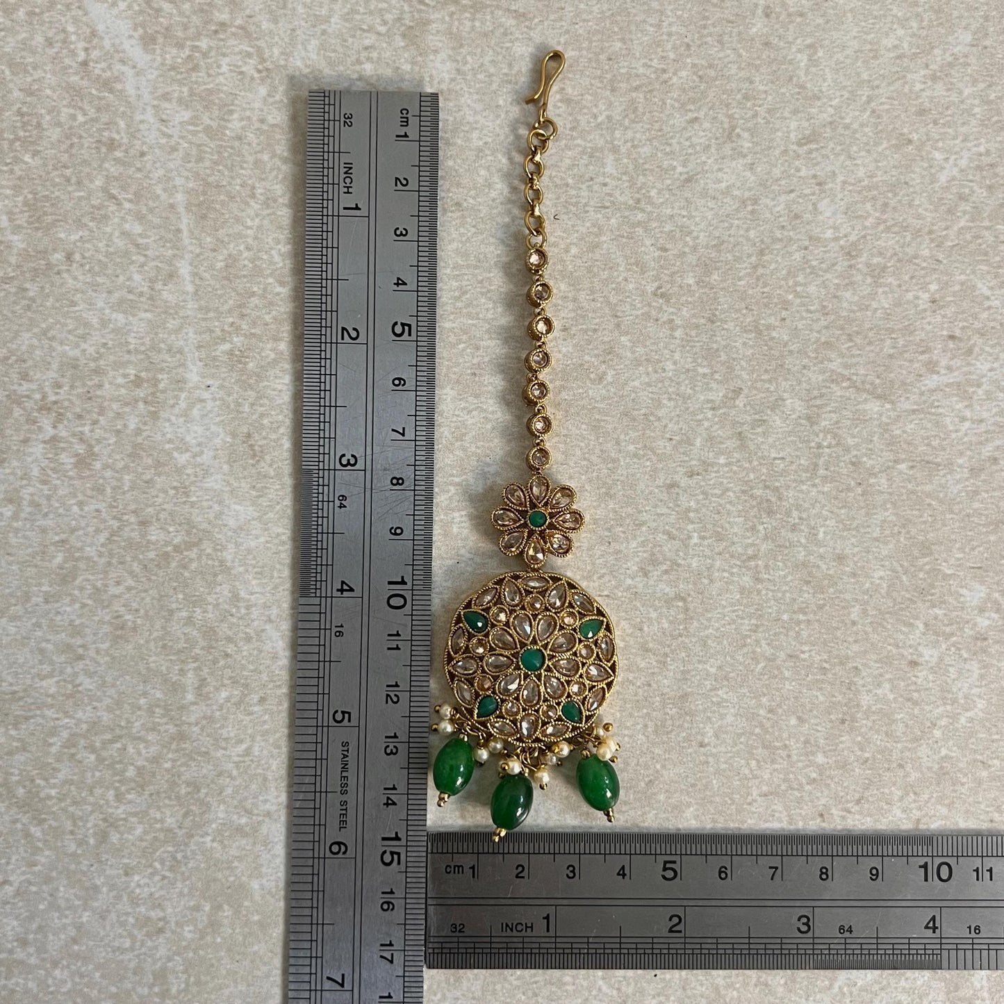 Circle Crystal Tikka - Antique Gold /Champagne Zircon Crystal /Mix Colour/ Tikli/ Indian/ Pakistani Fashion Jewellery/ Maang Tikkas/