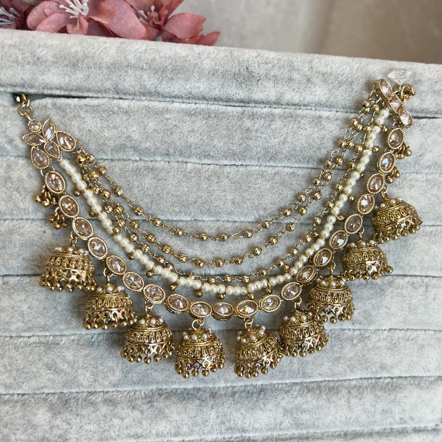 Luxury Golden Jhumka Ear Chains