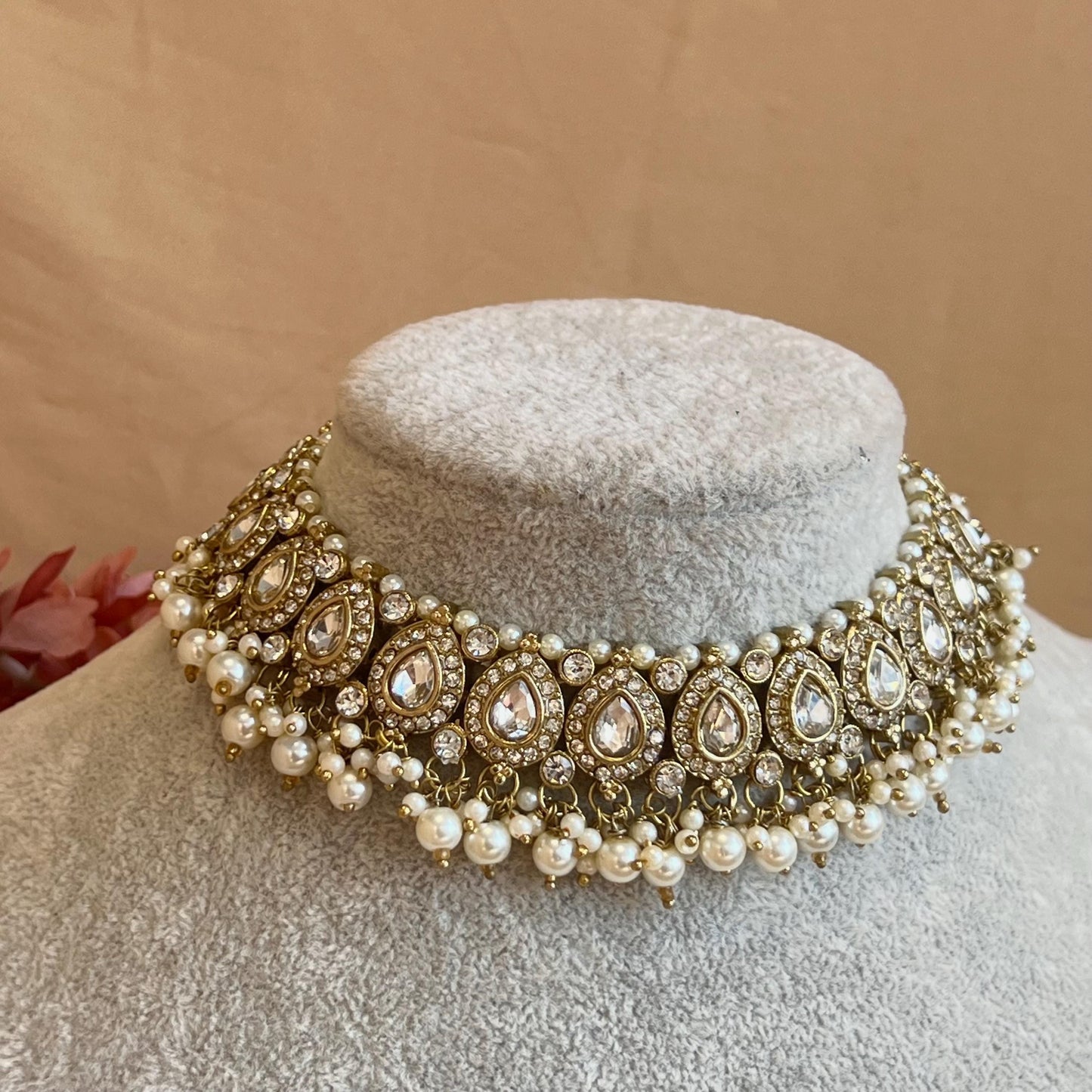 Clear Stone Indian Choker/ Unique/ Style/ Indian/ Pakistani/Fashion Jewellery/ Gift for Women