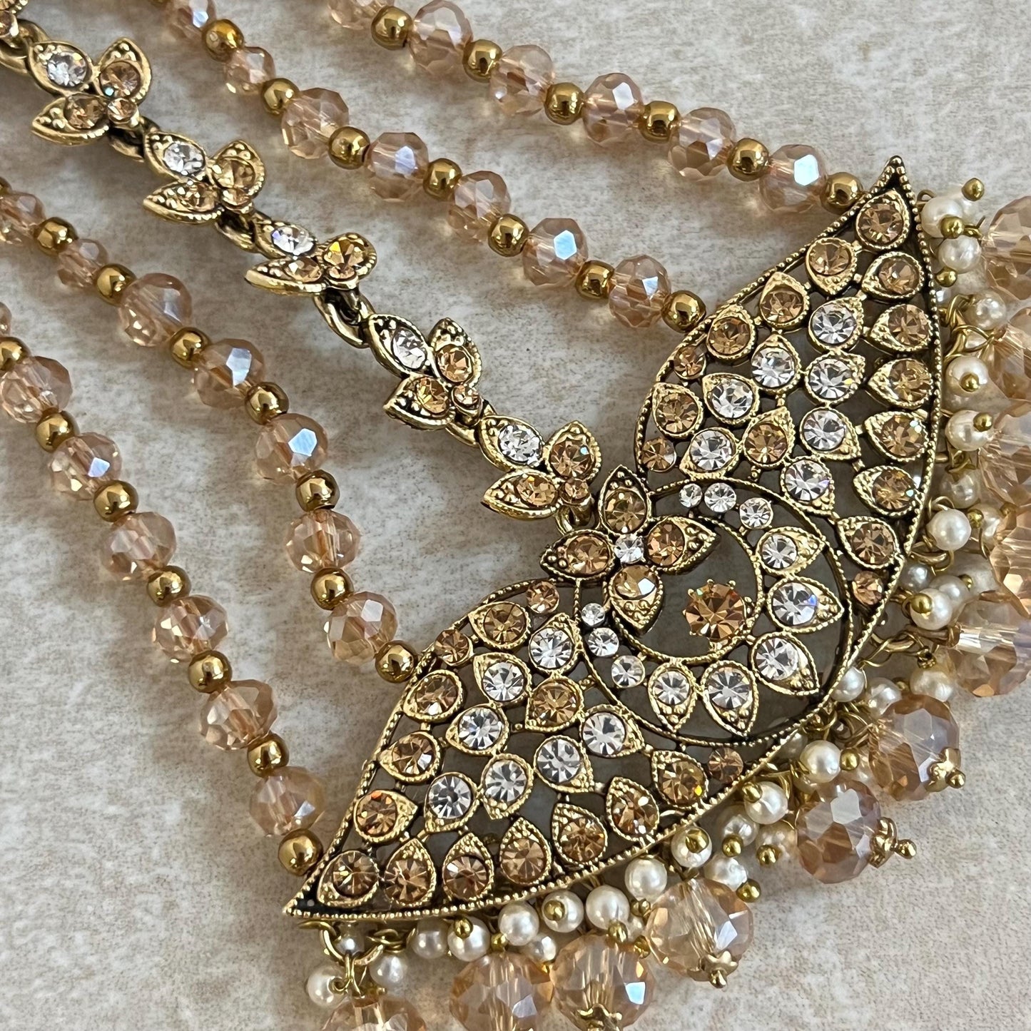 Jhumar/Champagne/Gold/Silver/Golden Rhinestone/ Jhoomar / Passa/ Indian/ Pakistani Style/Head Piece