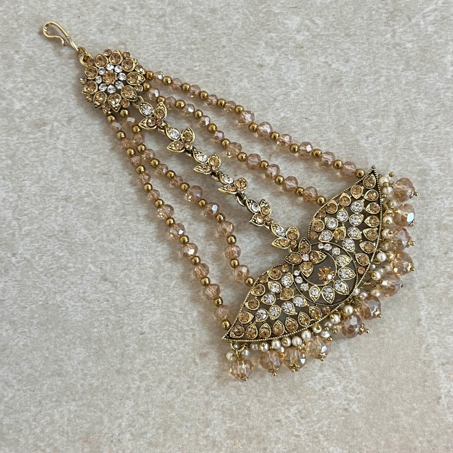 Jhumar/Champagne/Gold/Silver/Golden Rhinestone/ Jhoomar / Passa/ Indian/ Pakistani Style/Head Piece