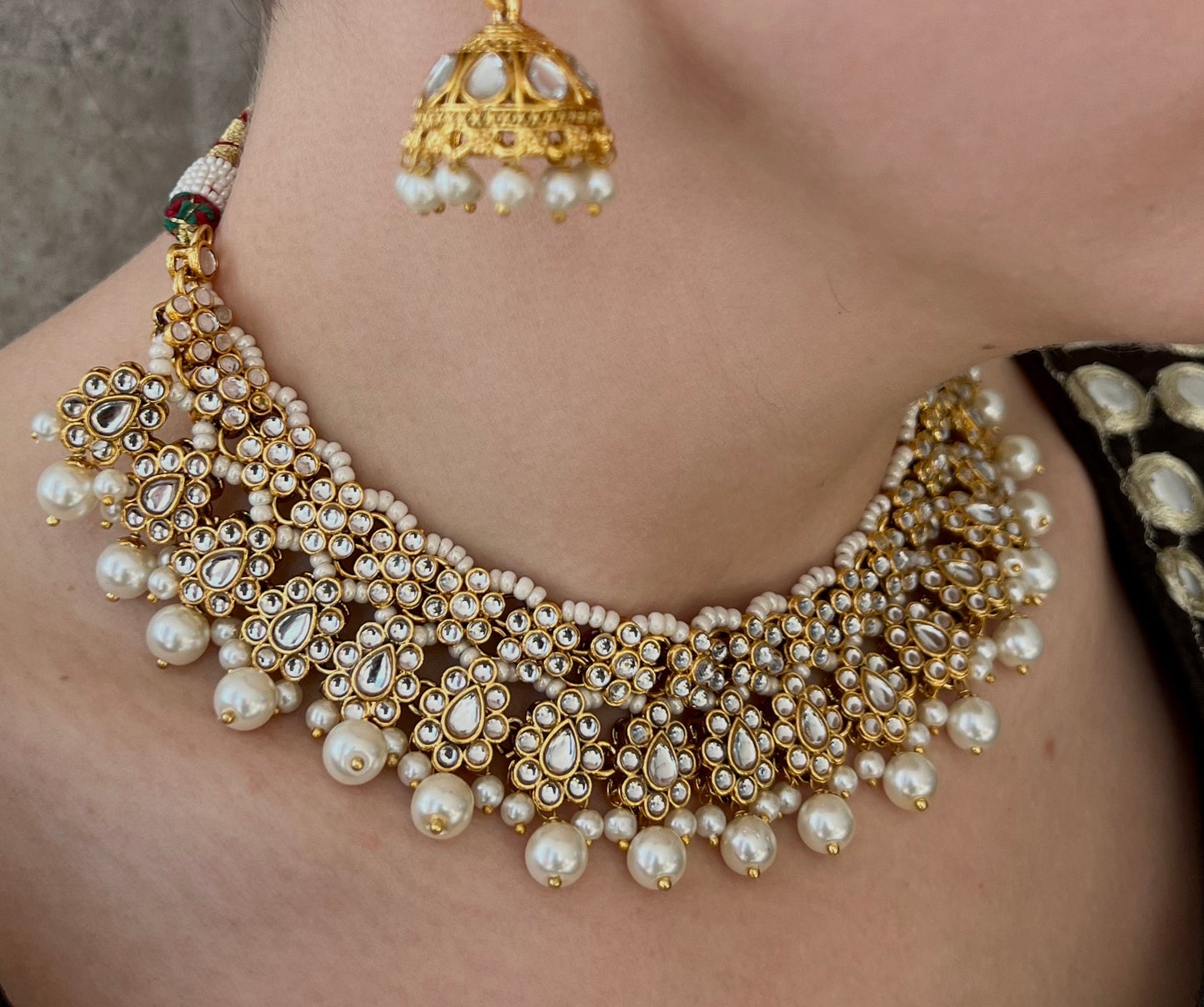 Faux Kundan White Necklace Set Earring/ Tikka/ Tikli/ Indian/ Pakistani/Fashion Jewellery/ Gift for Women