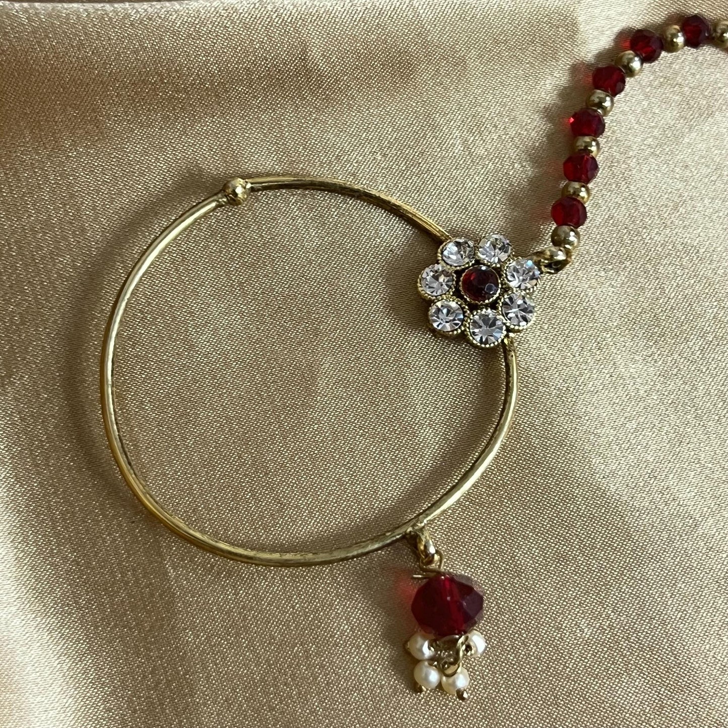 Maroon Bridal Choker Necklace set with Earring, Tikka and Jhumar Indian/ Pakistani Style/ Wedding/ Antique Gold/ Champagne Crystals