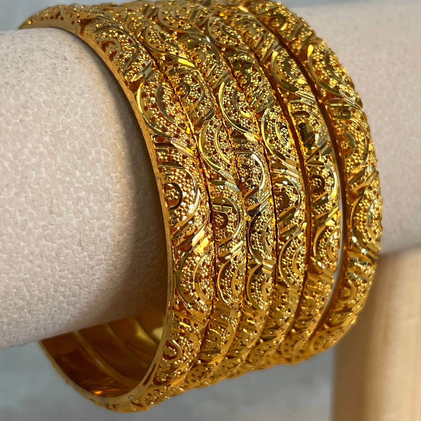Gold Plated Bangle with Design.-Bright Gold/  Golden/Indian/ Pakistani/Jewelley/ Fashion Bracelet. 2.8 size /Bridal/ wedding