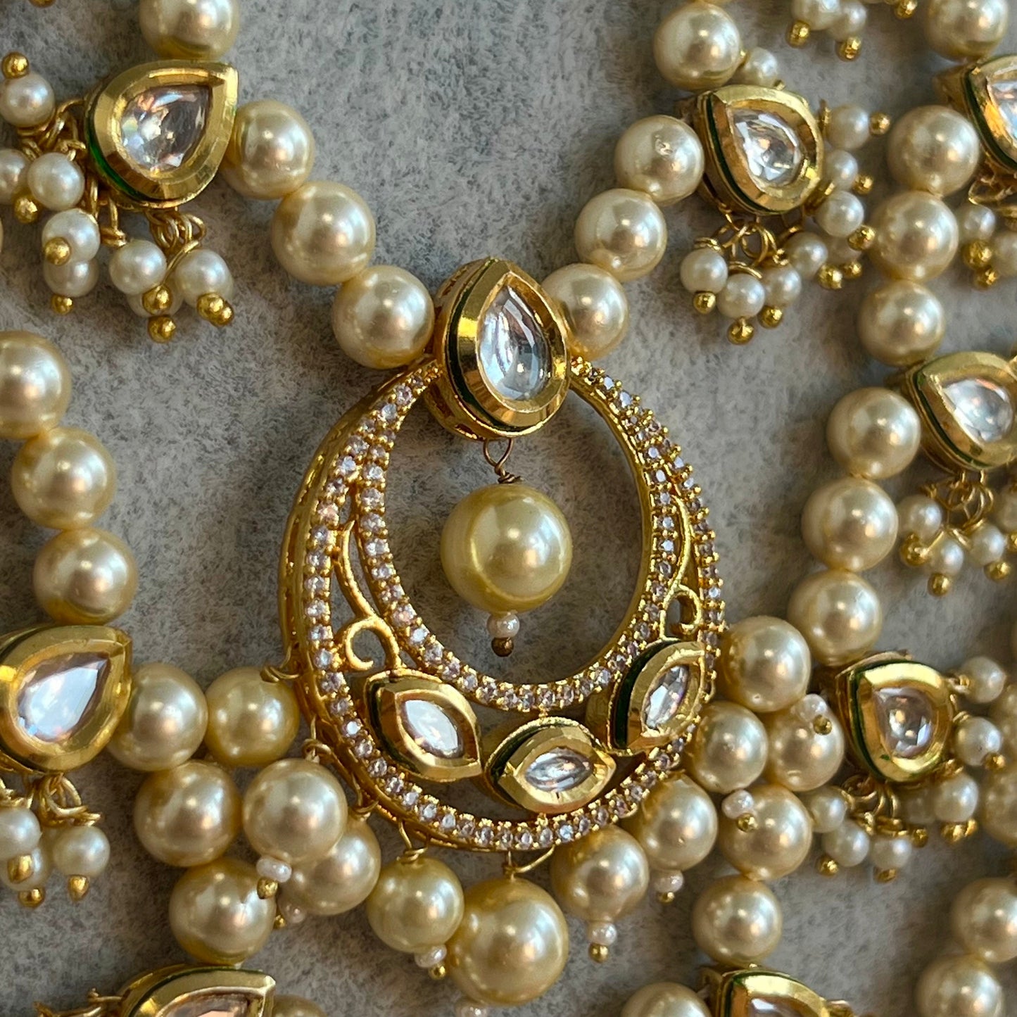 Faux Kundan Layered Pearl Mala/ Womens Mala/Long Necklace/Long Mala/ Haar/ Unique Style/ Indian/ Pakistani/Fashion Jewellery/ Bride