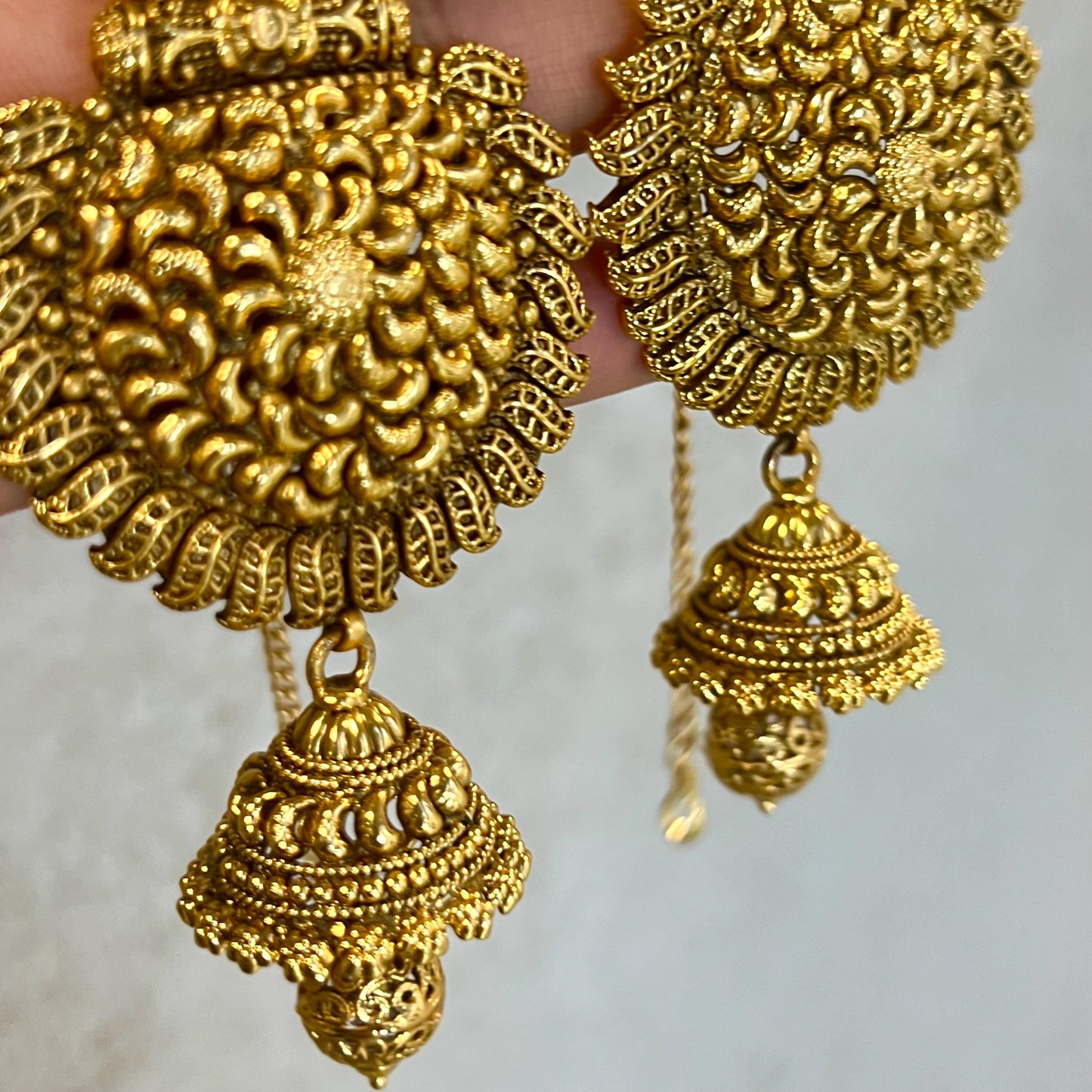 Antique Gold Temple Gold Chunky Choker Set with Earring/ Indian/ Pakistani/Fashion Jewellery/ Gift for Women