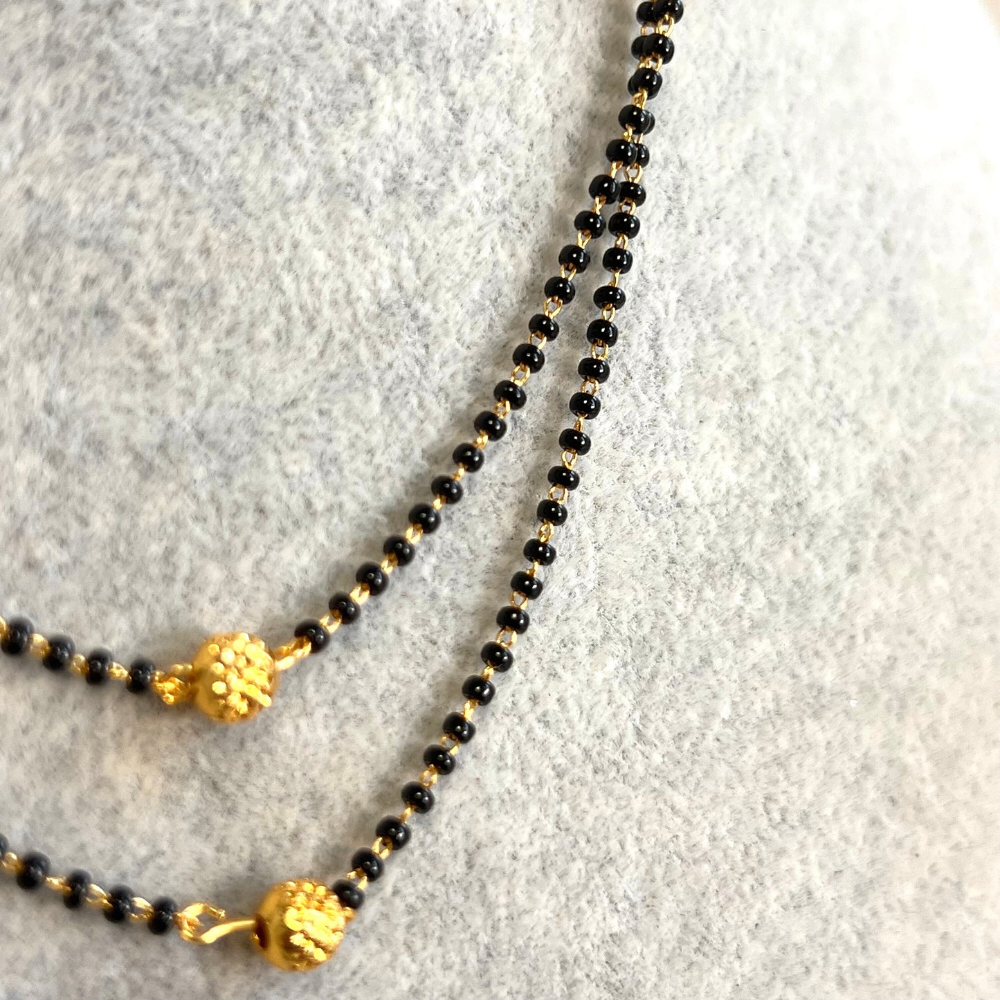 Black and Gold/Mangal Sutra Style/Thin Long Necklace Chain/ Mala/ Unique Style/ Indian/ Ethnic Wear/Fashion Jewellery/ Gift for Women