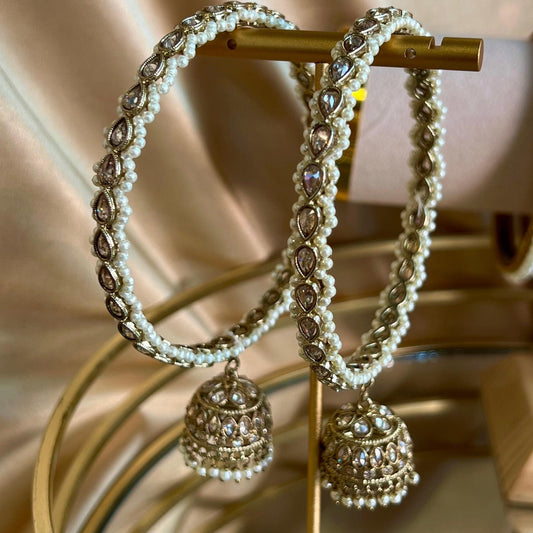 Champagne Jhumka Bangles (Pair)/Indian/ Pakistani/Jewelley/ Fashion Bracelet