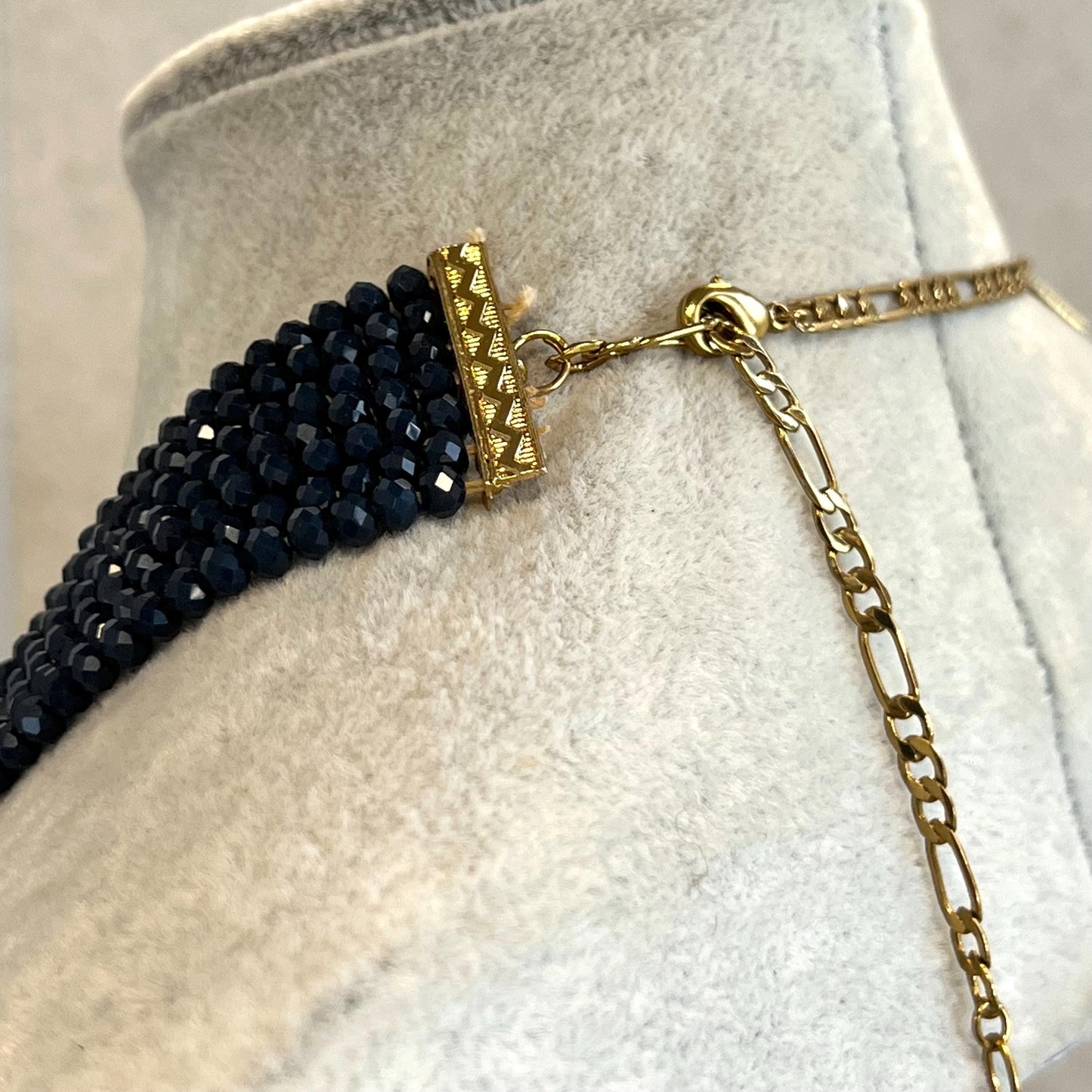 Navy Blue with Gold Beaded/ Light Weight/ Long Mala/ Haar/ Long Necklace/ Unique Style/ Indian/ Pakistani/Fashion Jewellery/ Gift for Women