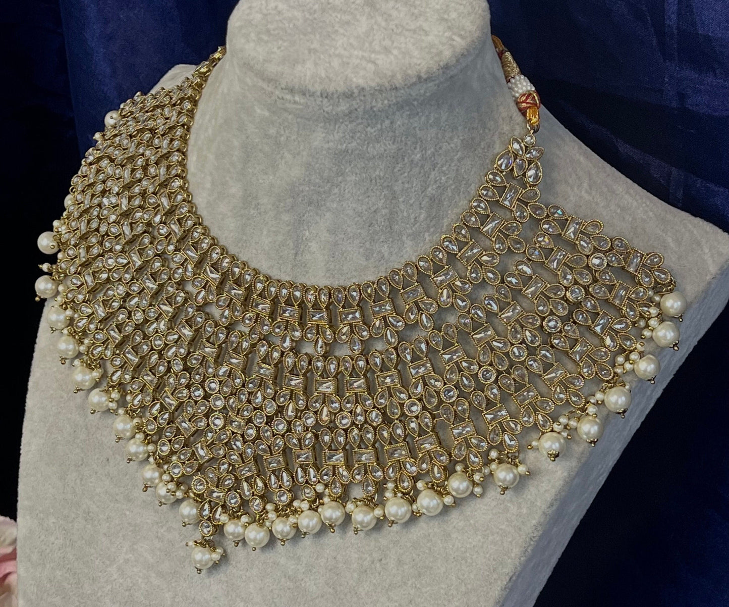 Bridal Clear Necklace Only/Unique Style/ Indian/ Pakistani/Fashion Jewellery/Bridal Jewellery/ Clear Necklace/Gift for Women