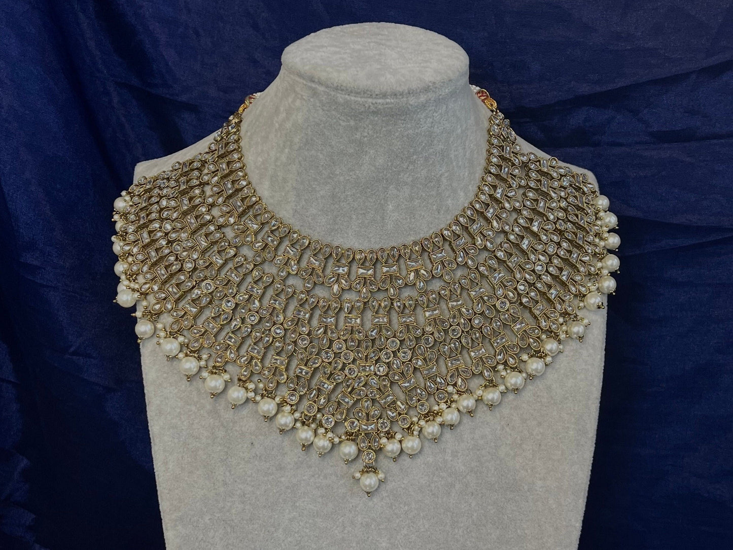 Bridal Clear Necklace Only/Unique Style/ Indian/ Pakistani/Fashion Jewellery/Bridal Jewellery/ Clear Necklace/Gift for Women