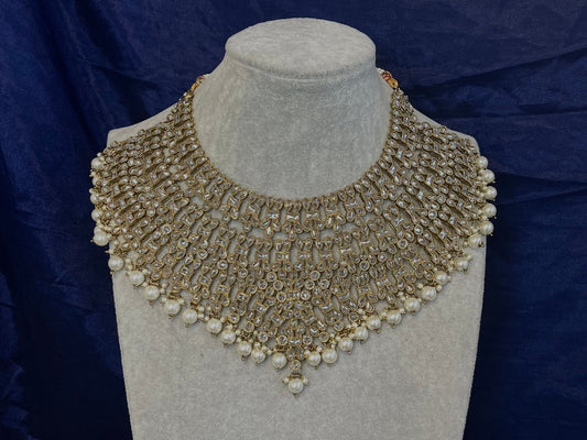 Bridal Clear Necklace Only/Unique Style/ Indian/ Pakistani/Fashion Jewellery/Bridal Jewellery/ Clear Necklace/Gift for Women