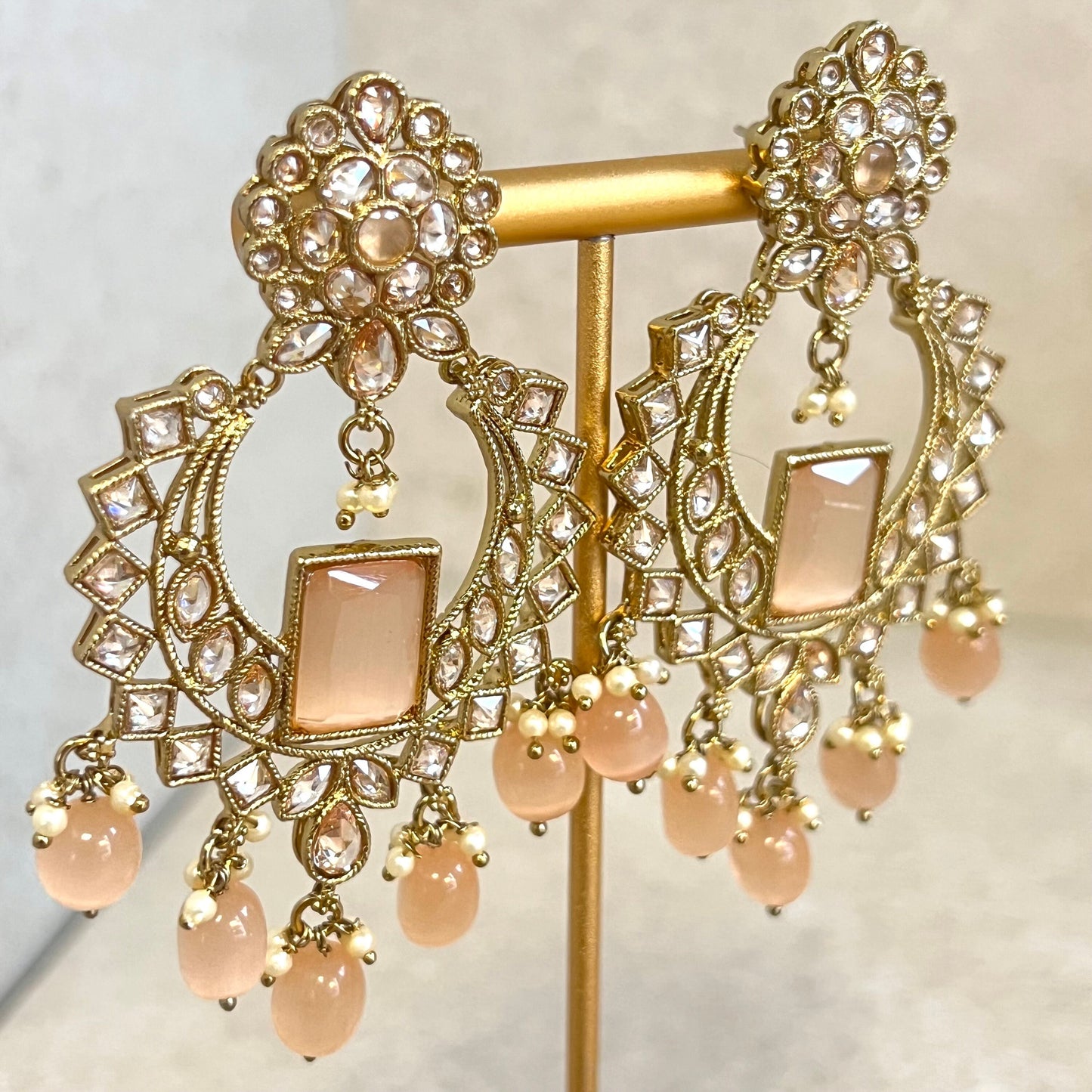 Peach Choker set Earring/ Tikka/ Tikli/ Indian/ Pakistani/Fashion Jewellery/ Gift for Women