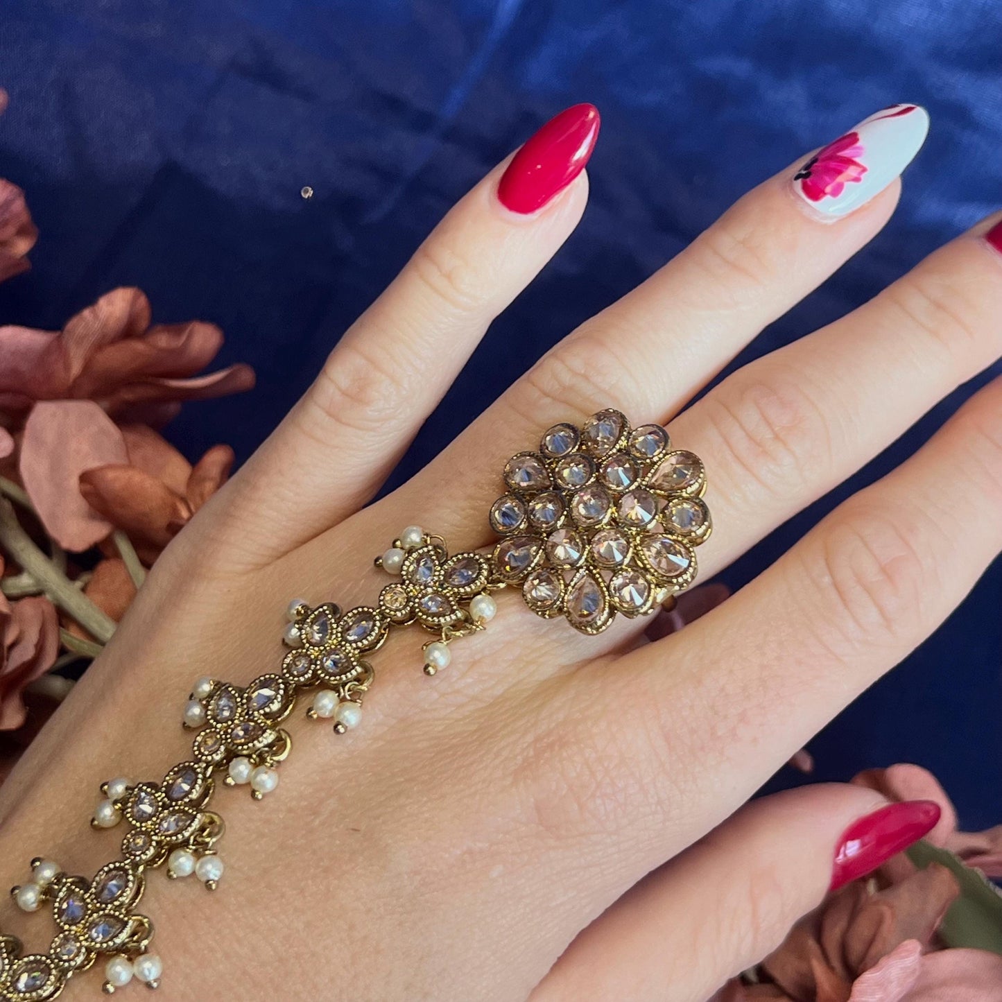 Clear Hand Harness/Clear Hathpool/ Fashion Jewellery/ Gift for Women/Indian/Pakistani style /Haathphool/Hand Accessory